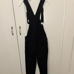 Black stretchy denim overalls size small